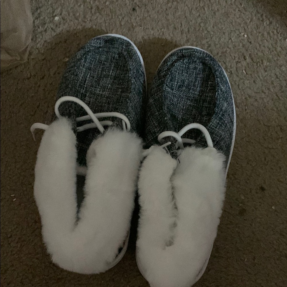 Cozy Black and White Fur-Lined Slippers